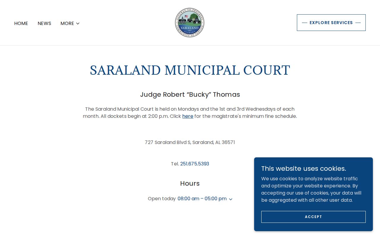 Saraland Municipal Court records and warrant application information